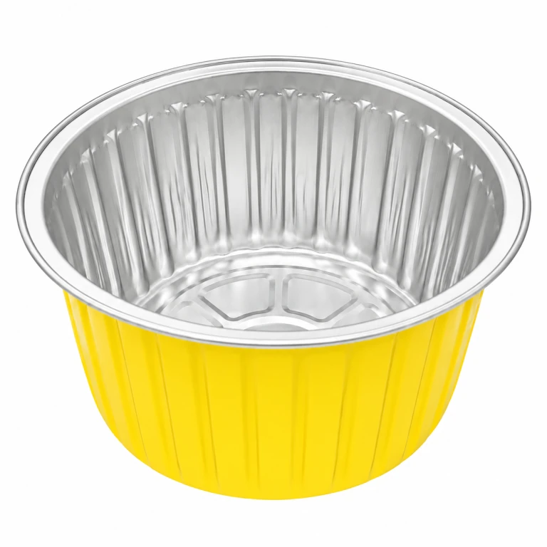 Aluminium Foil Round Container 620ml (14cm dia) with PP lid