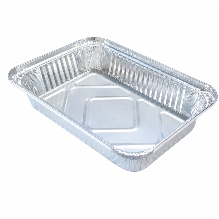 Aluminium Foil Square Container 211 800ml, with clear plastic lid