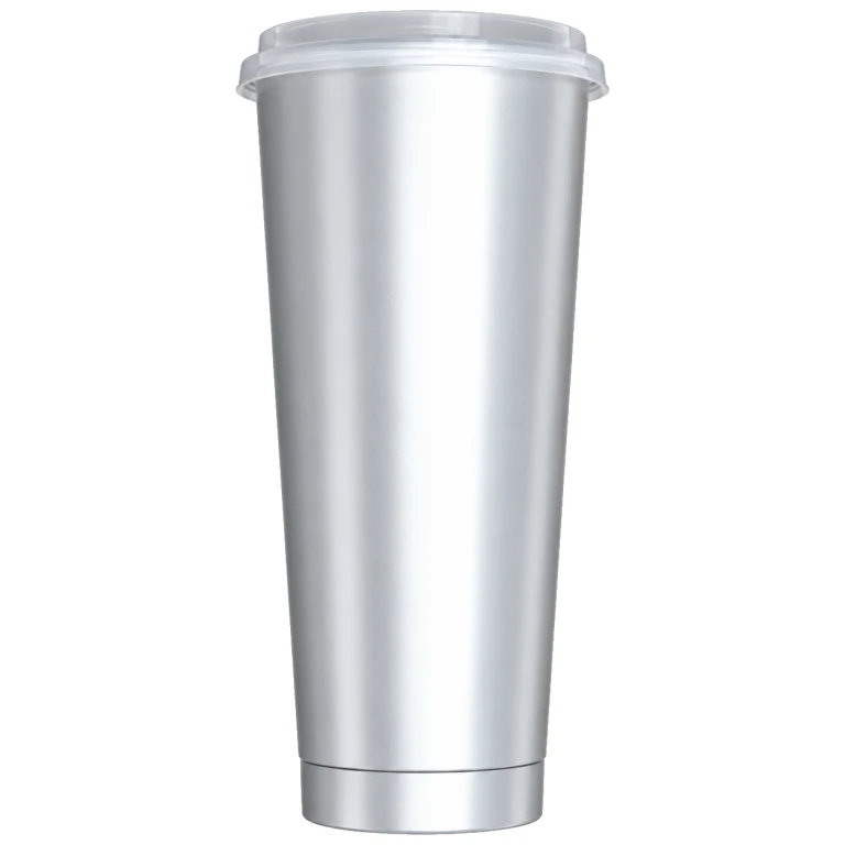 1000ml Matte Silver Film Cup Set with Clear Frosted Lid