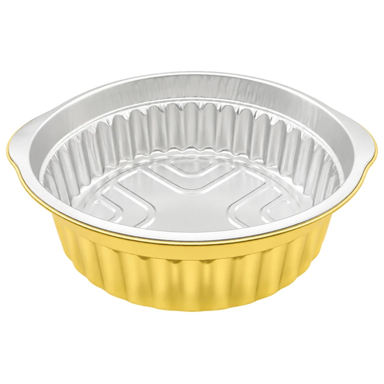 Aluminium Foil Round Container 3100ml (29.1cm dia) (twin-handle) with PP lid