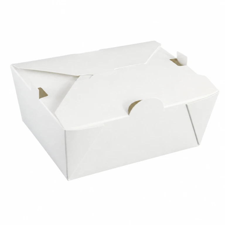 White Cardboard Lunch Box 8# 1400ml (vented lid)