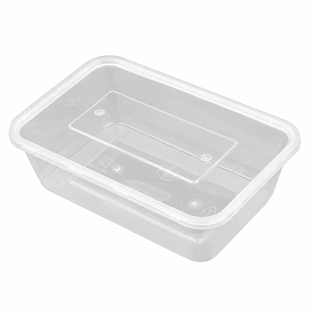 650ml reinforced rectangular container (clear)