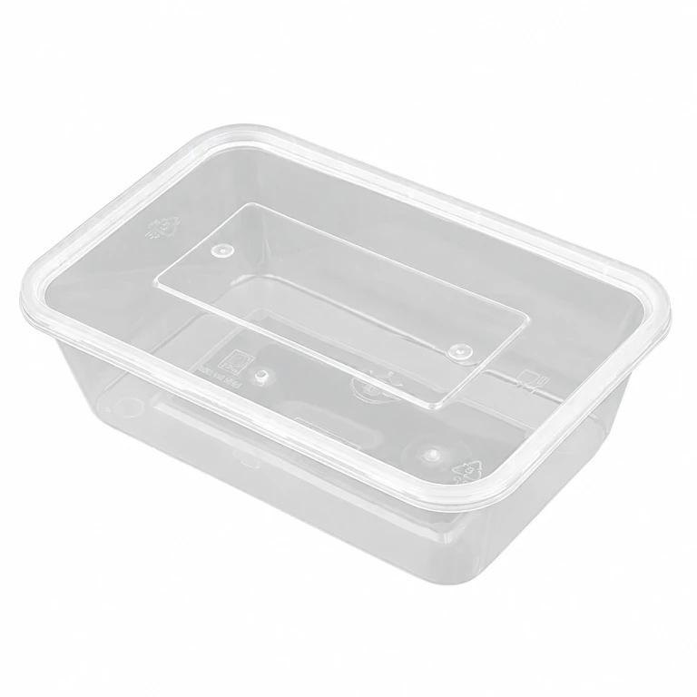 650ml reinforced rectangular container (clear)