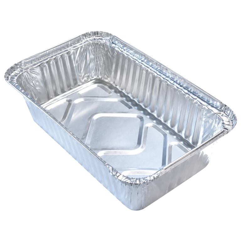 Aluminium Foil Square Container 190 550ml, with foil-laminated paper lid