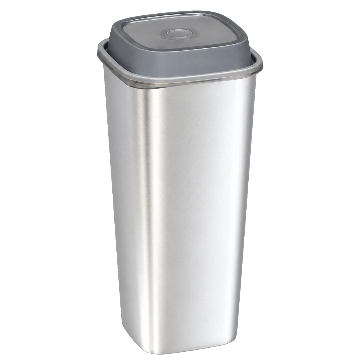 960ml Matte Silver Film Square Cup Set with Clear Gray Lid