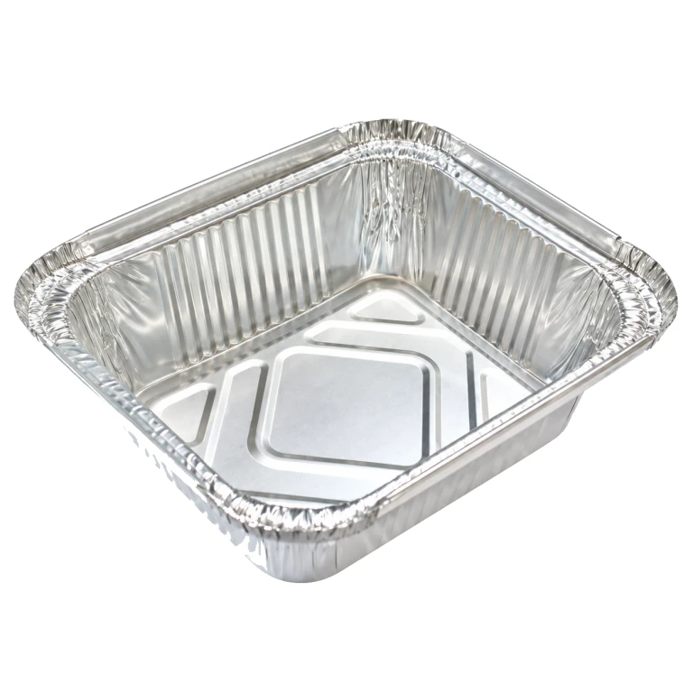 Aluminium Foil Square Container 150 450ml, with foil-laminated paper lid