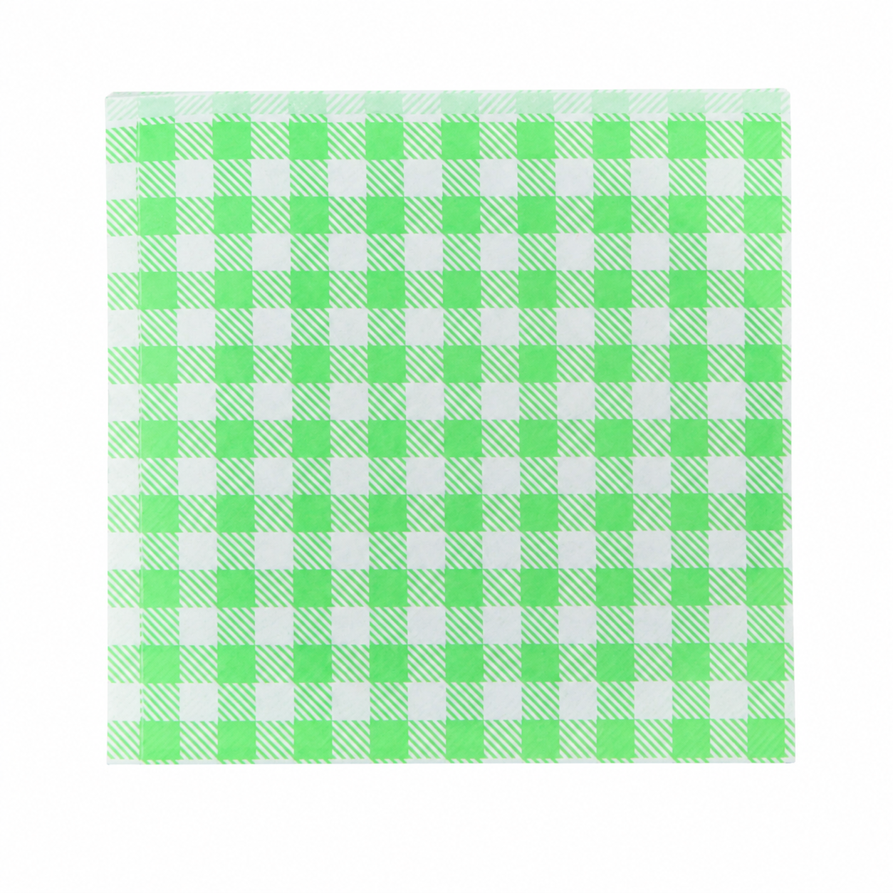 green checkered paper-bag design