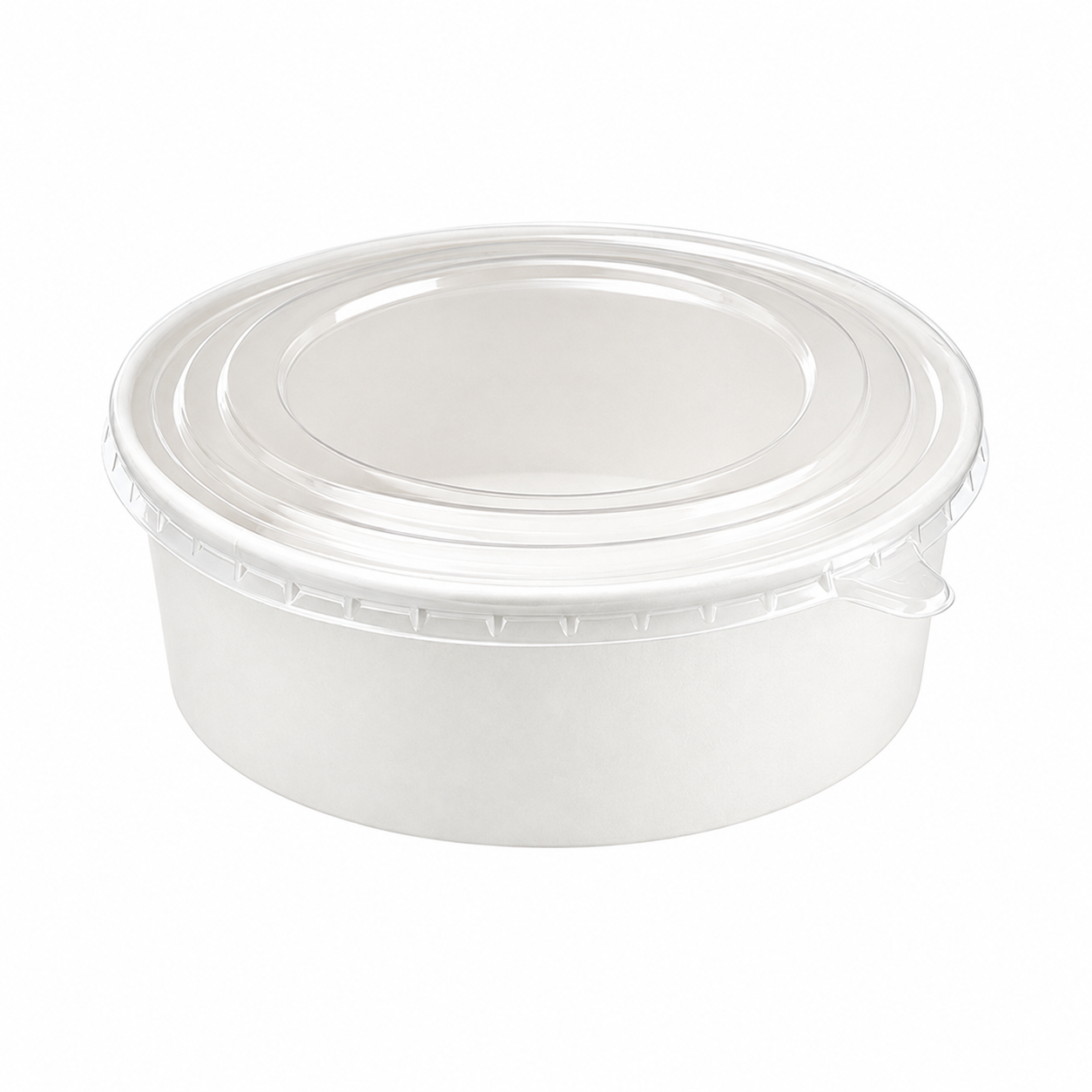 1500ml White Cardboard Bowl with OPS Lid