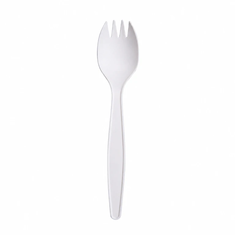Corn Starch White Spork 6 inch, bulk packed
