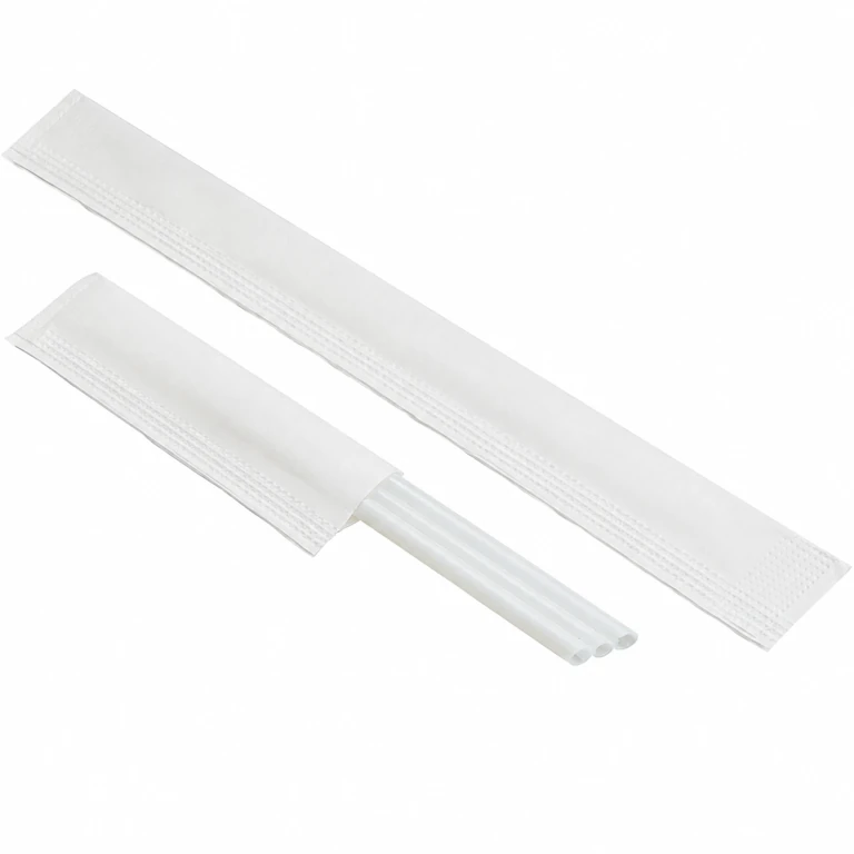 18 cm PP Three-Hole Angled Straw, White, 100 pcs