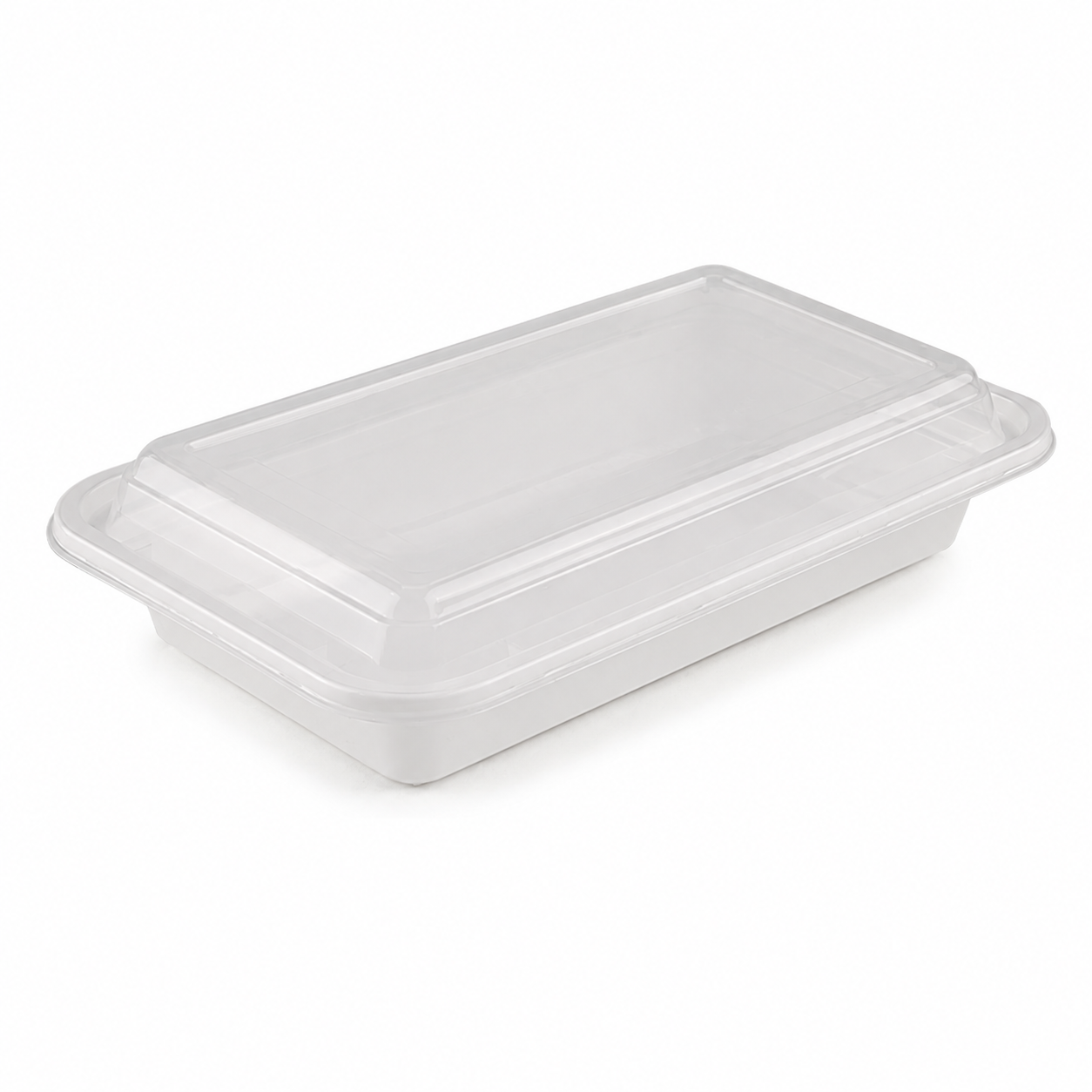 16oz American-style rectangular container (ivory base, with lid)