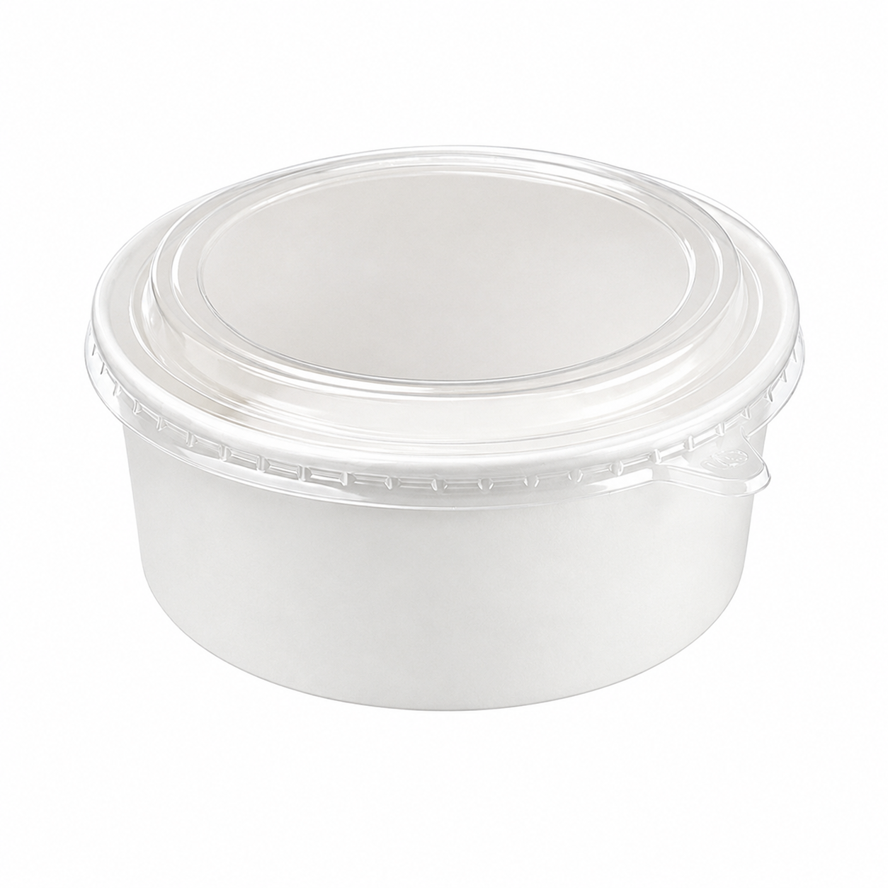 1100ml White Cardboard Bowl with OPS Lid