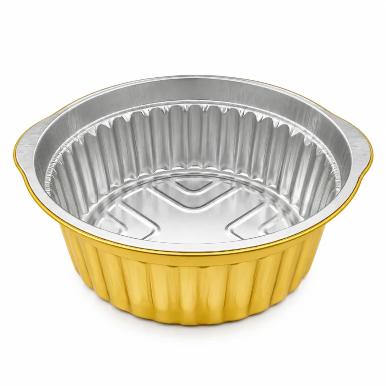 Aluminium Foil Round Container 4000ml (29.1cm dia) (twin-handle) with foil lid