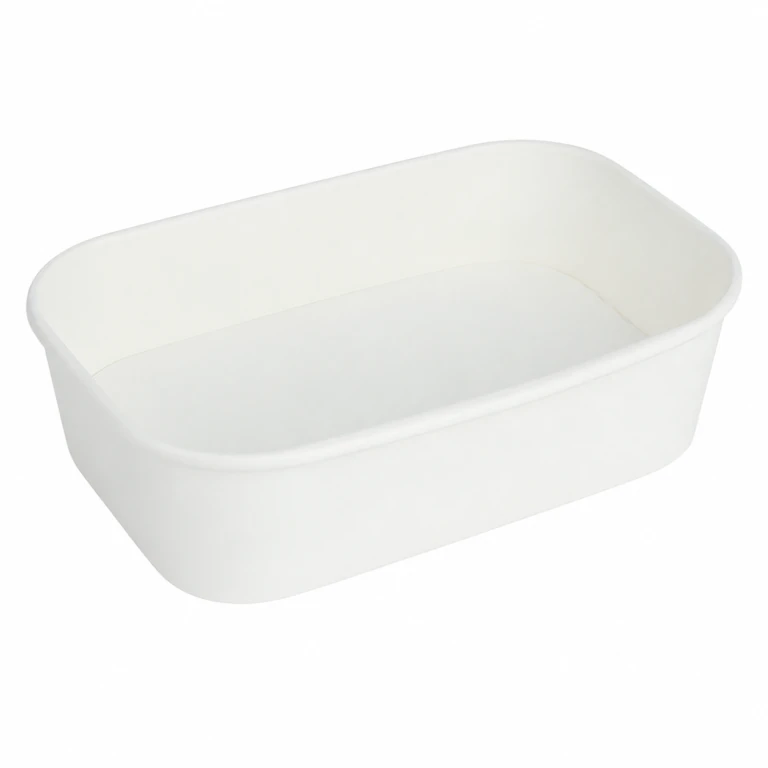 White Card Rectangular Takeaway Box 500ml