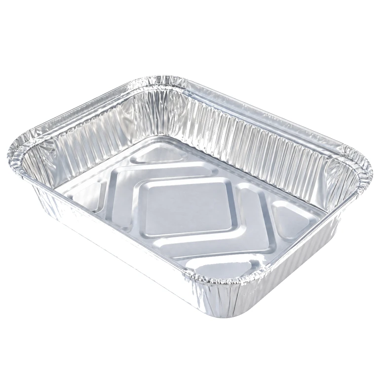 Aluminium Foil Square Container 195 shallow 600ml, no lid
