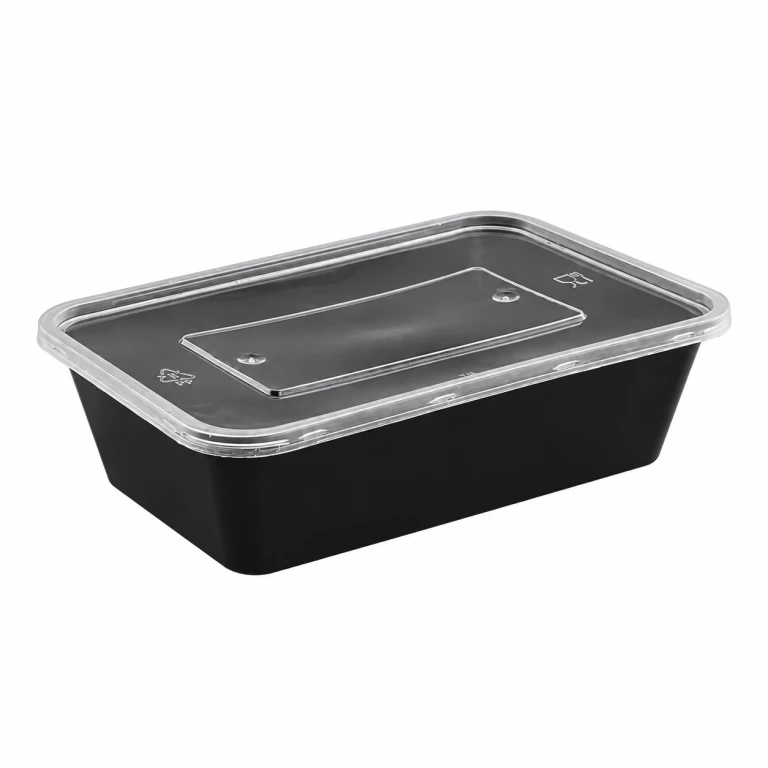 650ml reinforced rectangular container (black)