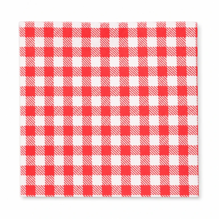 red checkered paper-bag design
