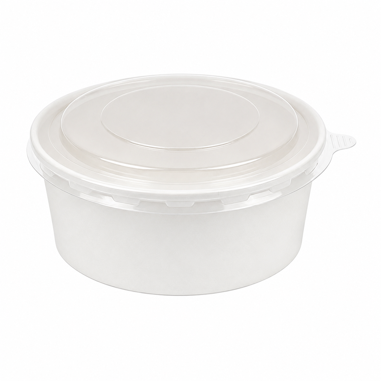 750ml White Cardboard Bowl with PET Lid