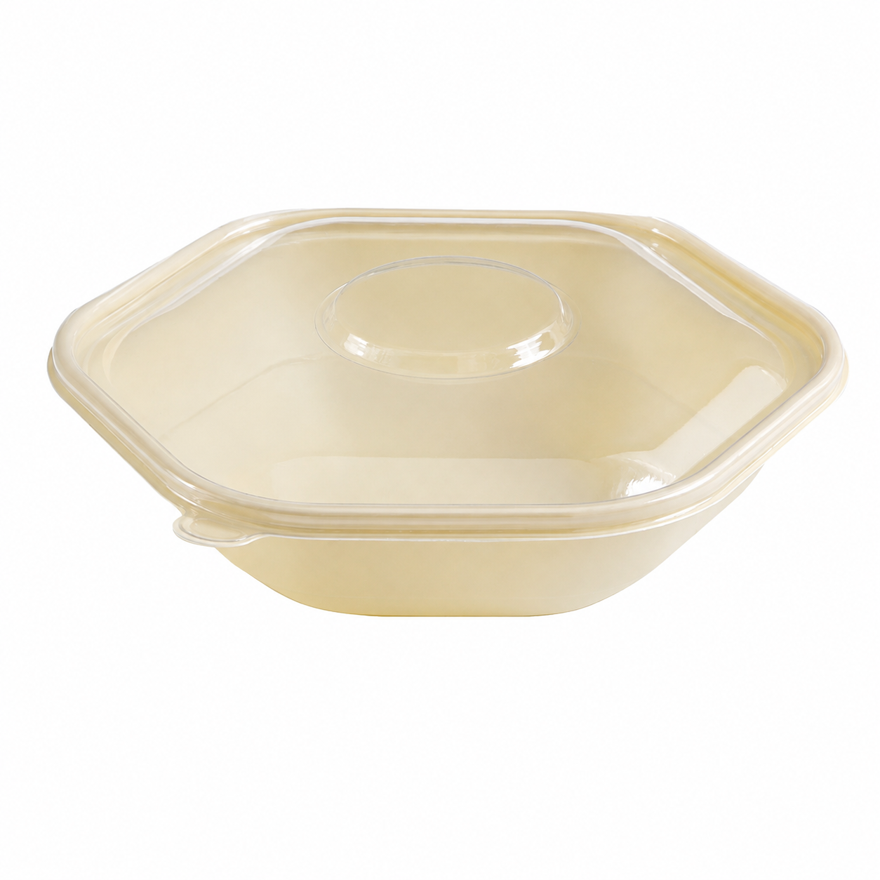 hexagonal bowl 1000 + high-clarity PET lid