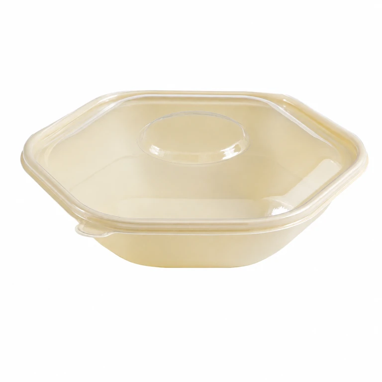 hexagonal bowl 1000 + high-clarity PET lid