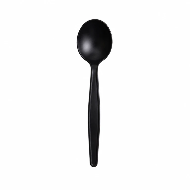 Corn Starch Black Soup Spoon 6 inch, bulk packed