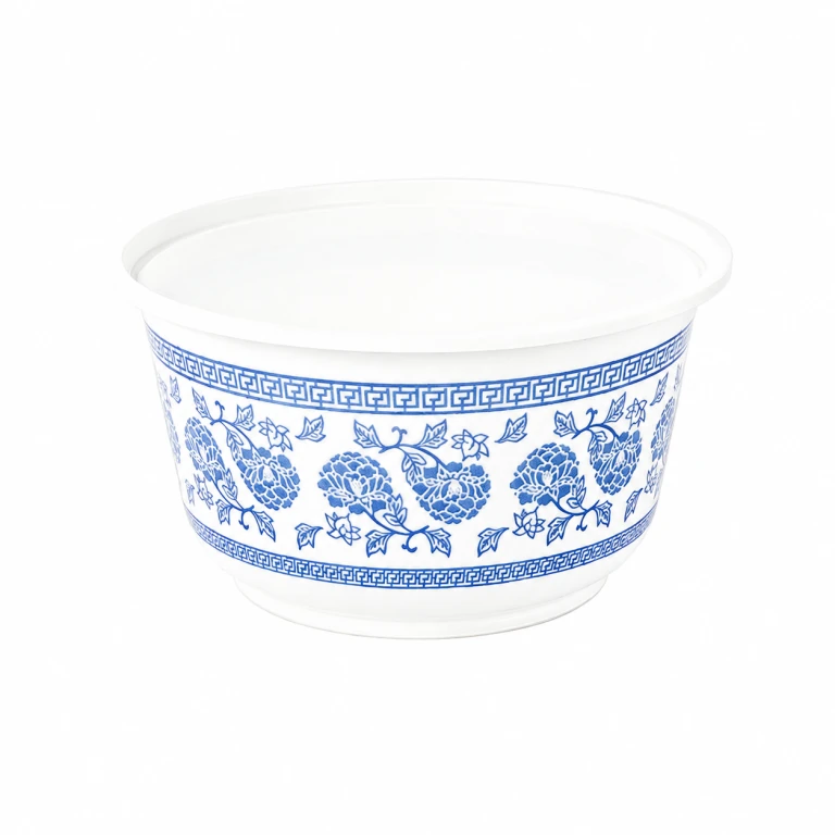 Disposable Blue-and-White Porcelain Pattern Bowl 850ml