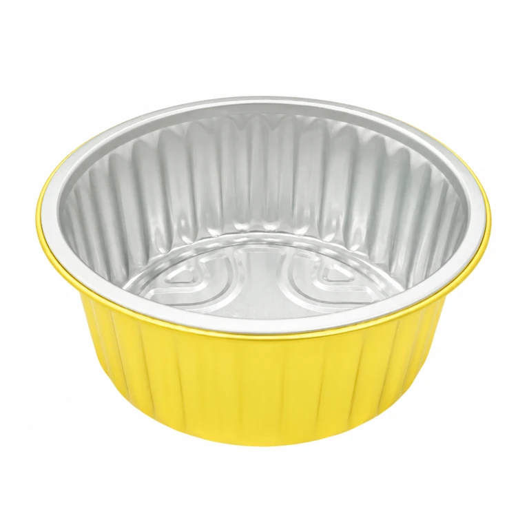 Aluminium Foil Round Container 520ml (14cm dia) with foil lid