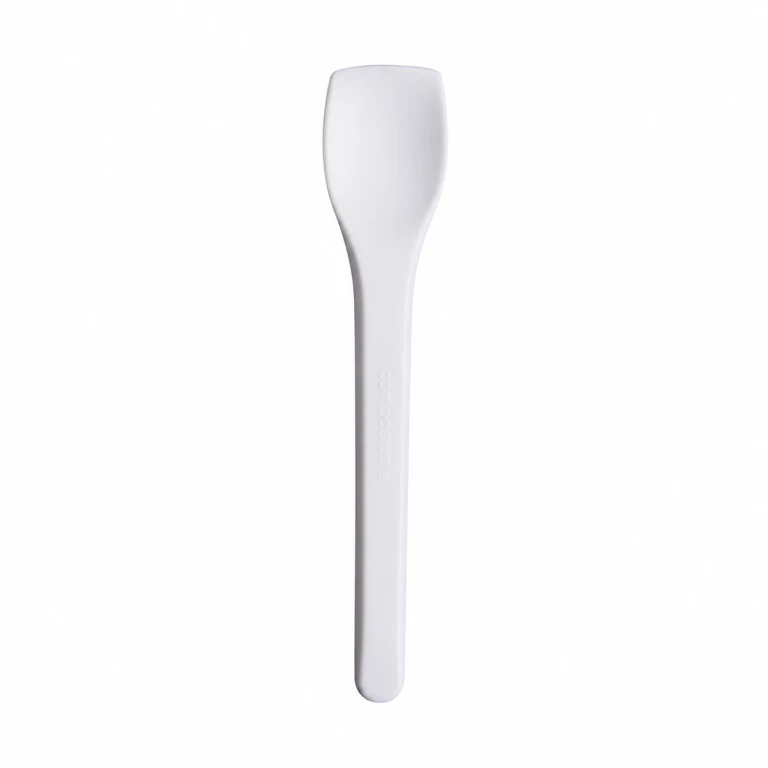 PLA White Ice Cream Spoon, bulk packed