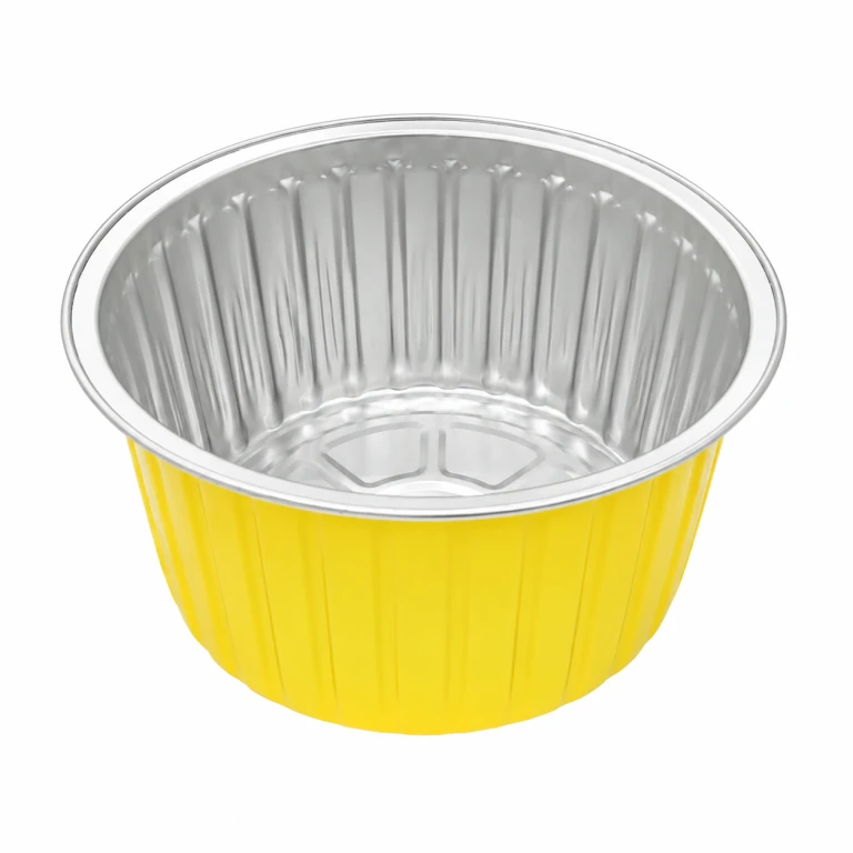 Aluminium Foil Round Container 680ml (13.8cm dia) with PP lid