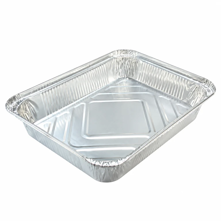 Aluminium Foil Square Container 2317 1000ml, with clear plastic lid