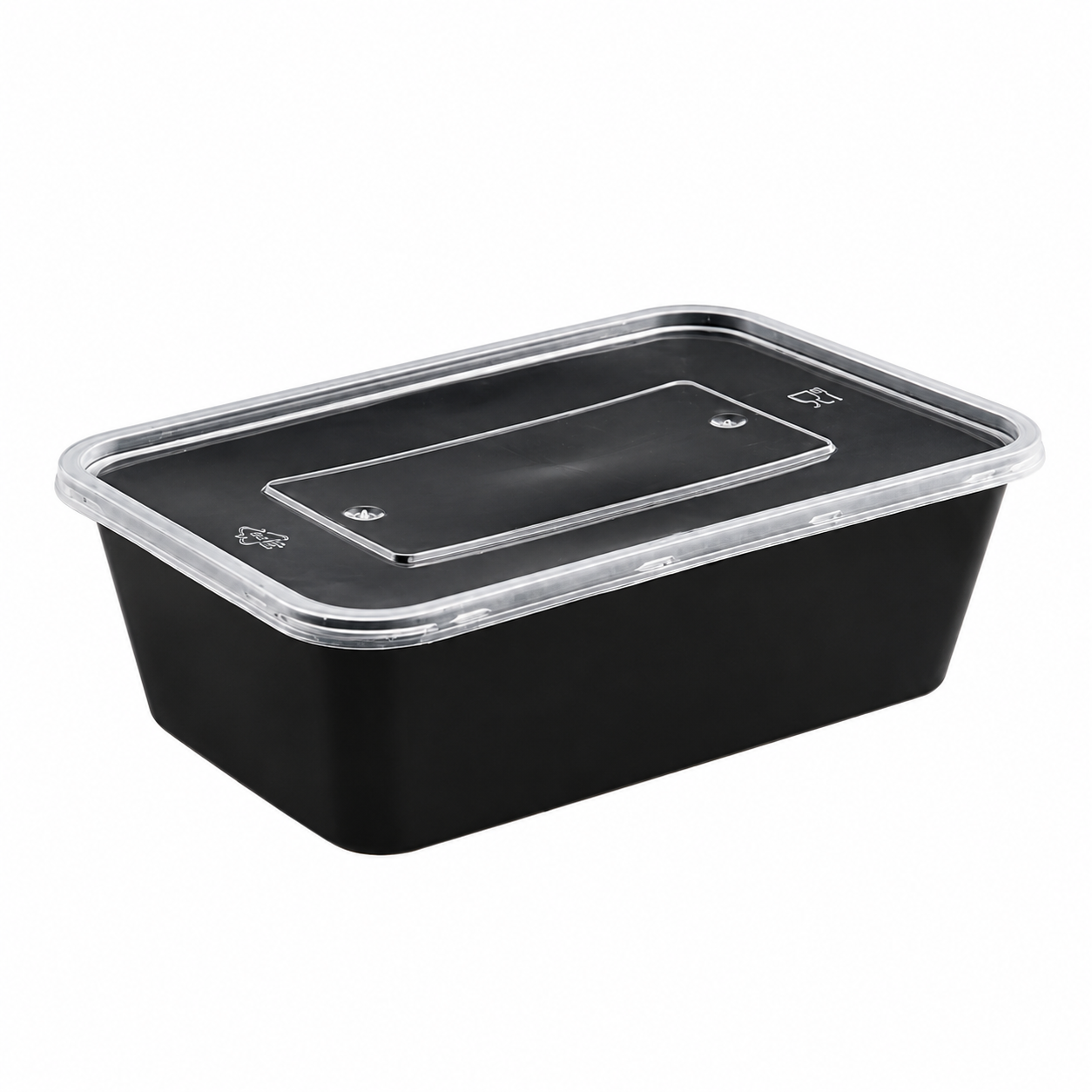 750ml reinforced rectangular container (black)
