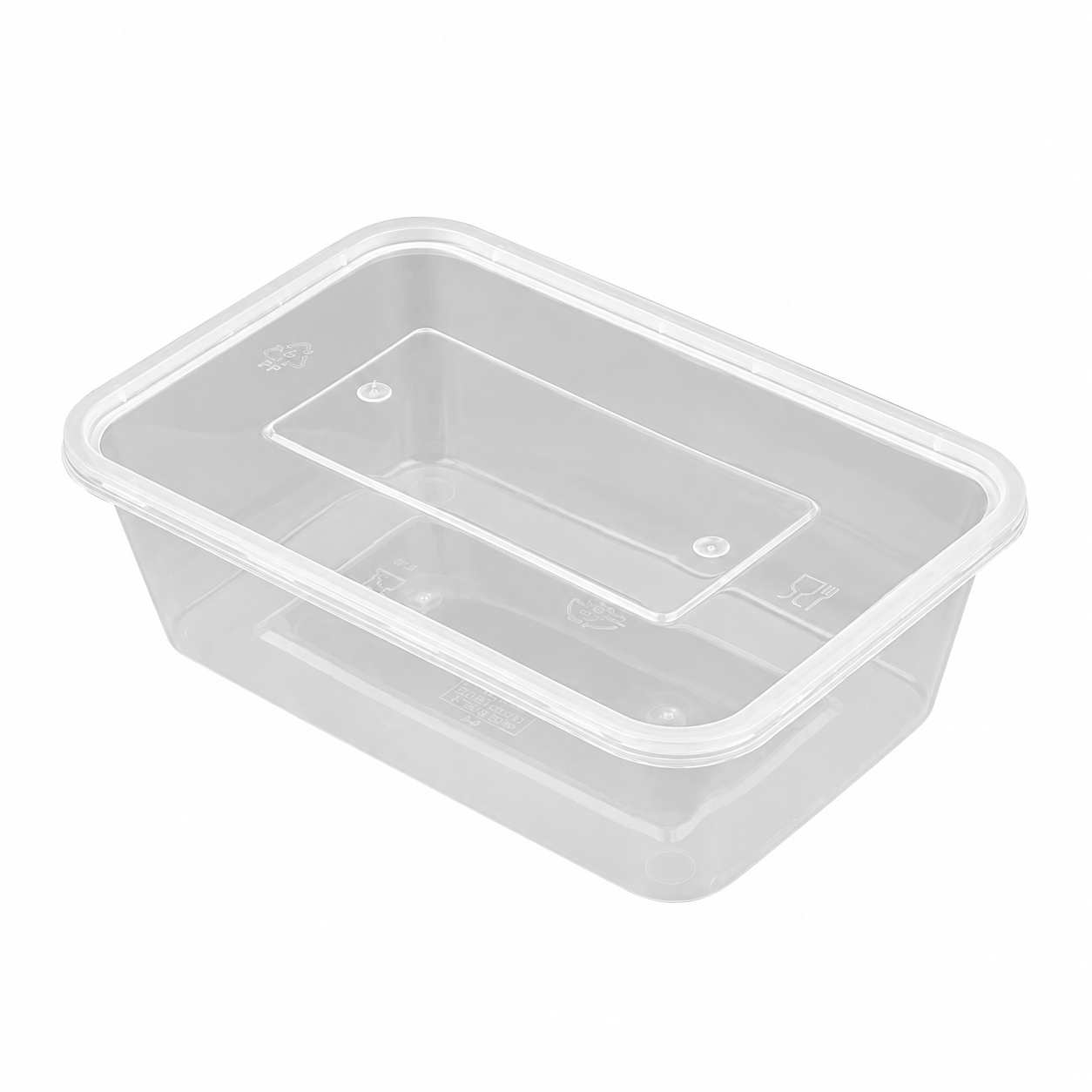 750ml reinforced rectangular container (clear)