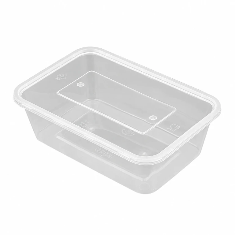750ml reinforced rectangular container (clear)