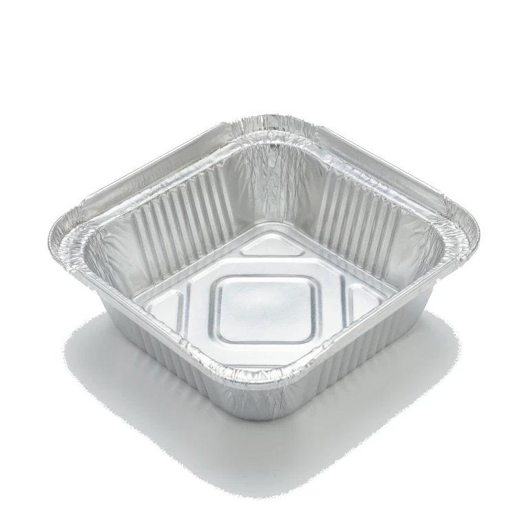 Aluminium Foil Square Container 150 450ml, with clear plastic lid