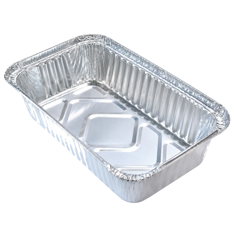 Aluminium Foil Square Container 190 550ml, with clear plastic lid