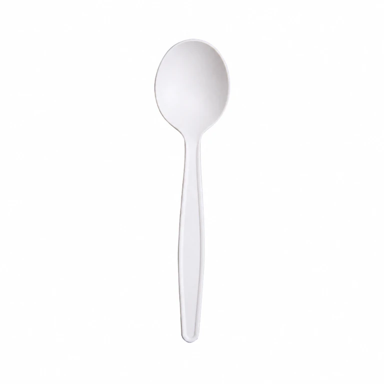 Corn Starch White Soup Spoon 7 inch, bulk packed