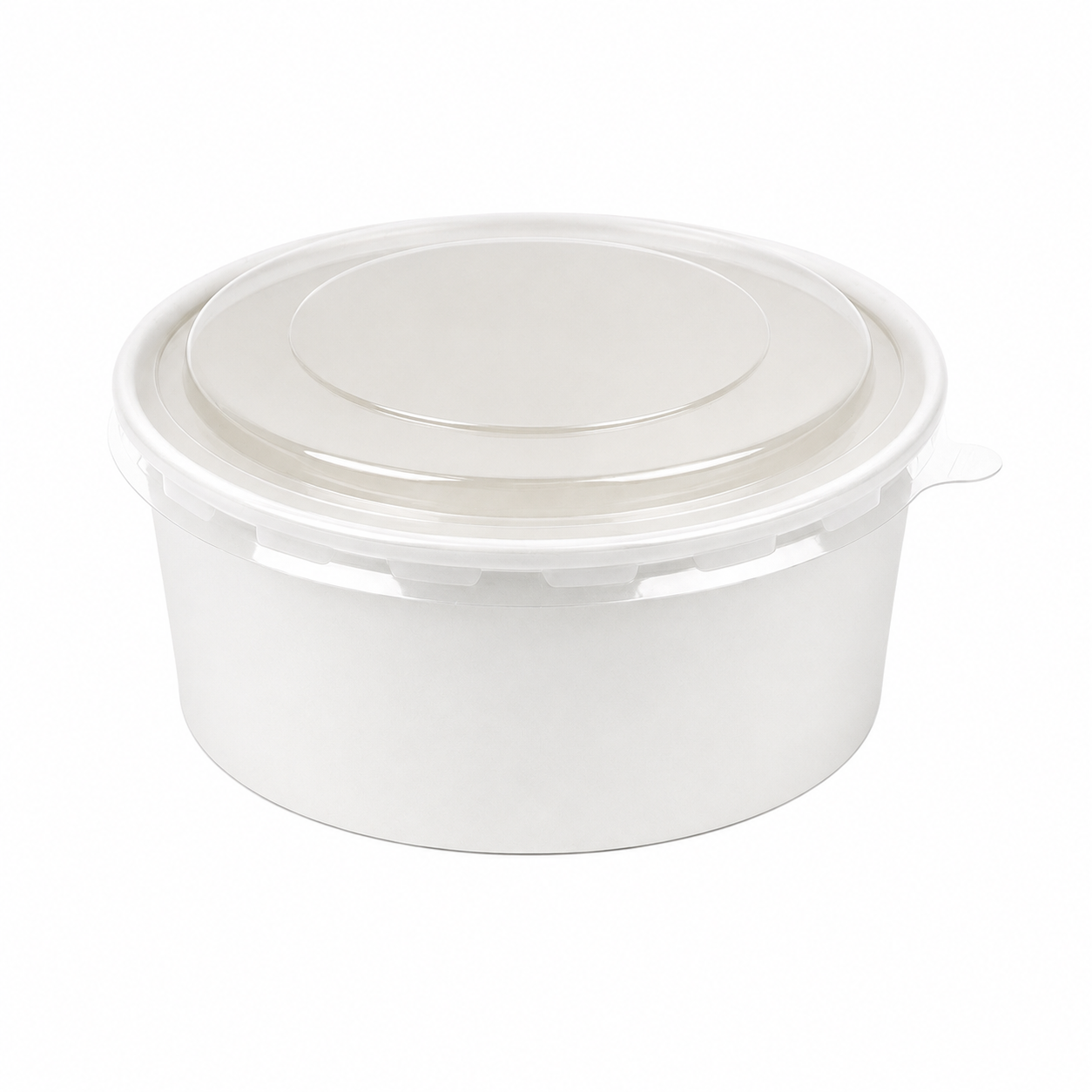 1300ml White Cardboard Bowl with PET Lid