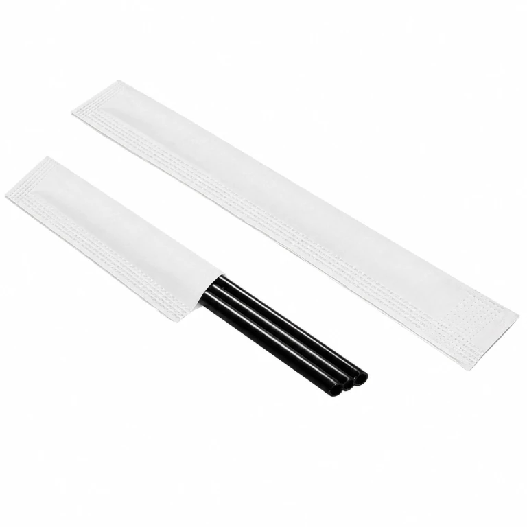 23 cm PP Three-Hole Angled Straw, Black, 100 pcs