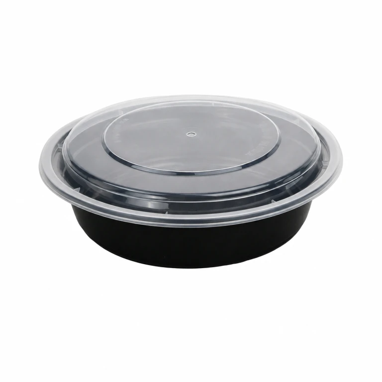 24oz American Style Export Round Bowl with Clear Lid