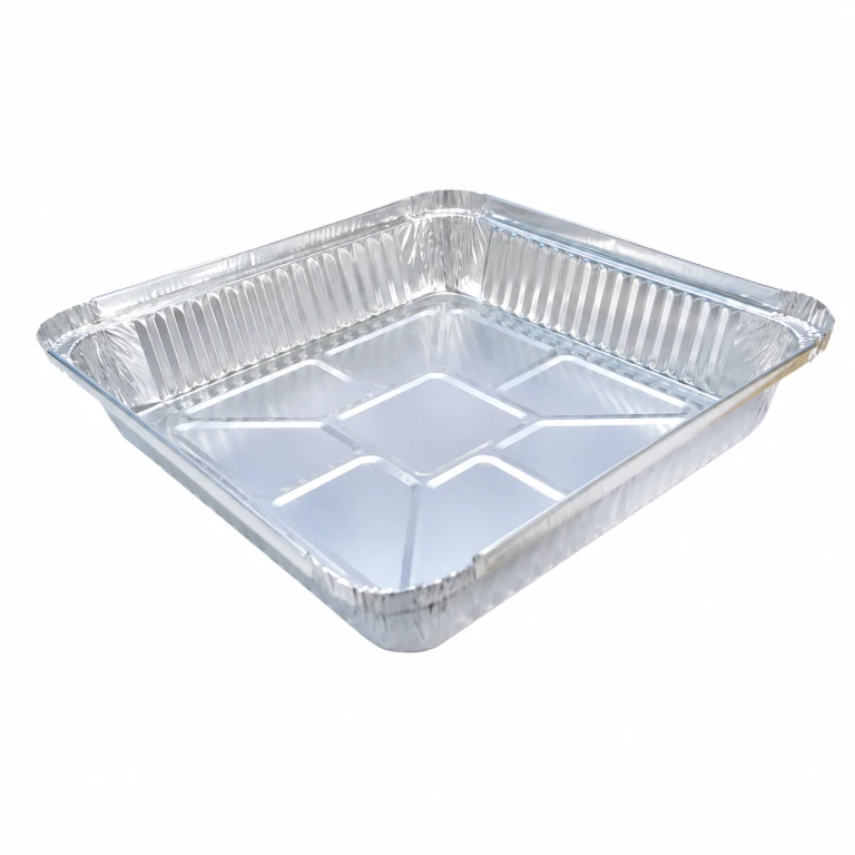 Aluminium Foil Square Container 230 1650ml, with clear plastic lid