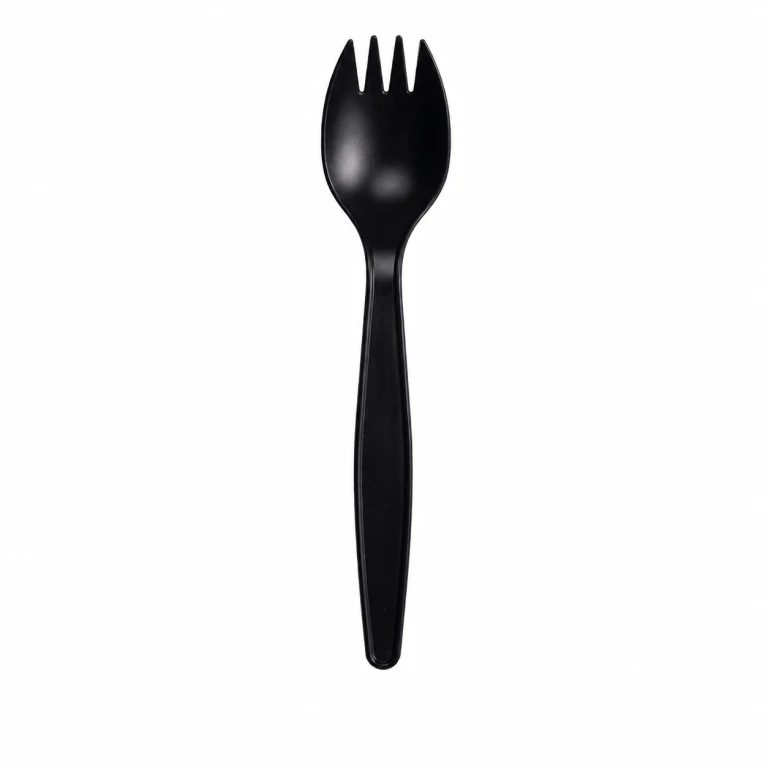 Corn Starch Black Spork 6 inch, bulk packed