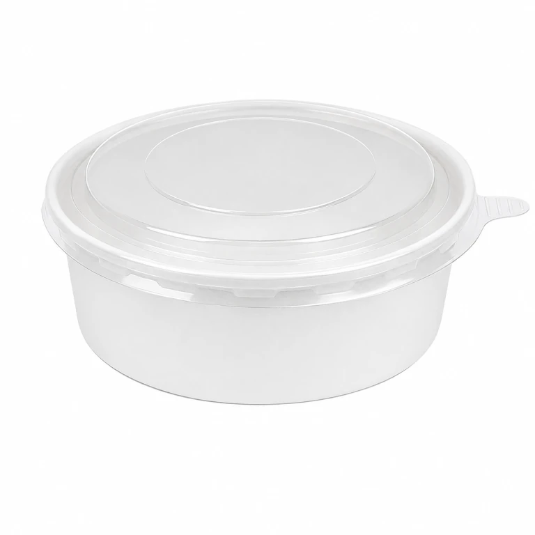 500ml White Cardboard Bowl with PET Lid