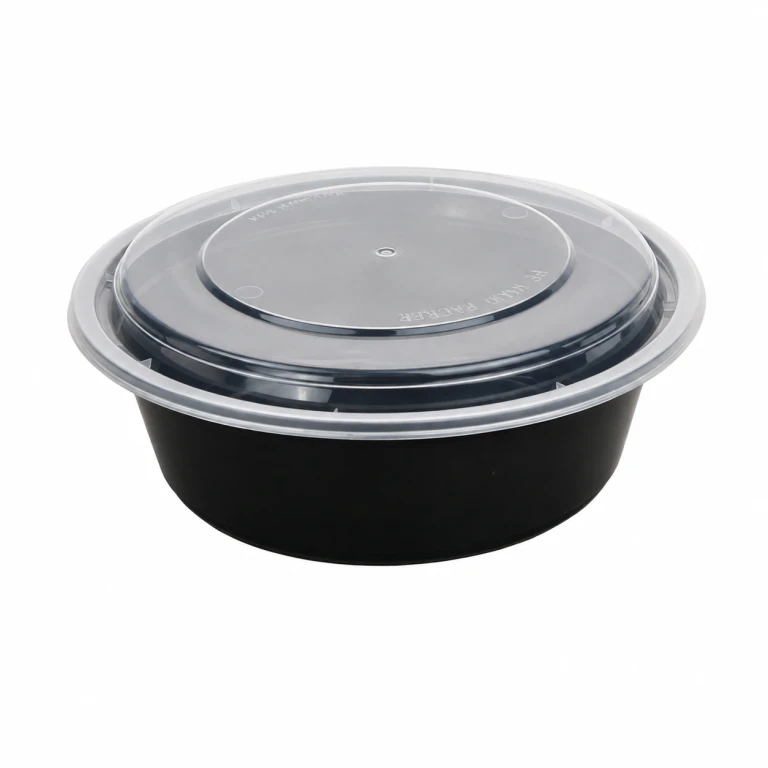 32oz American Style Export Round Bowl with Clear Lid