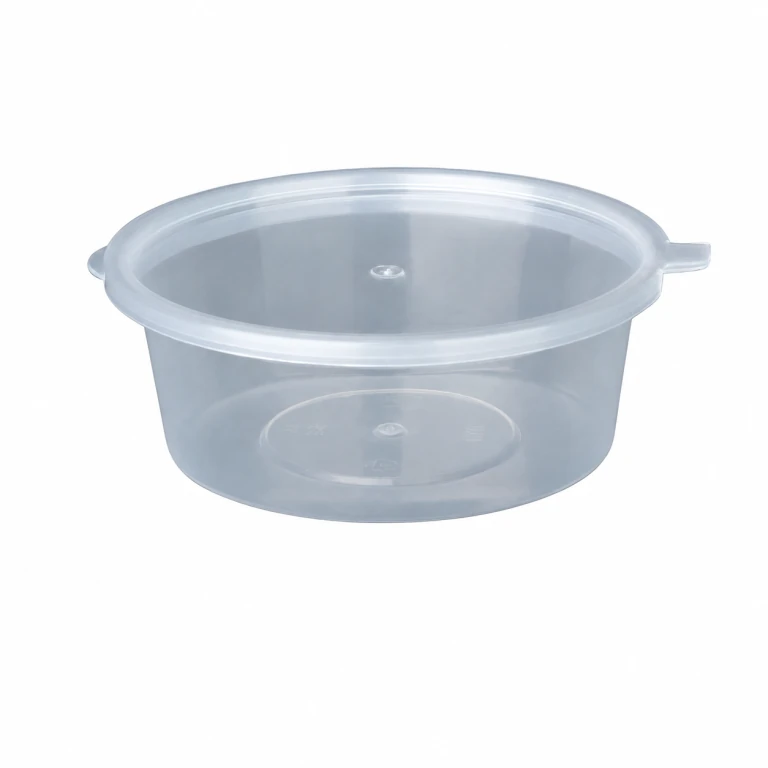 Disposable Sauce Cup 5oz, Hinged (attached lid)