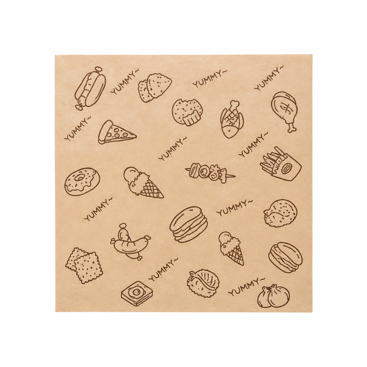 hand-drawn bread kraft-paper bag design