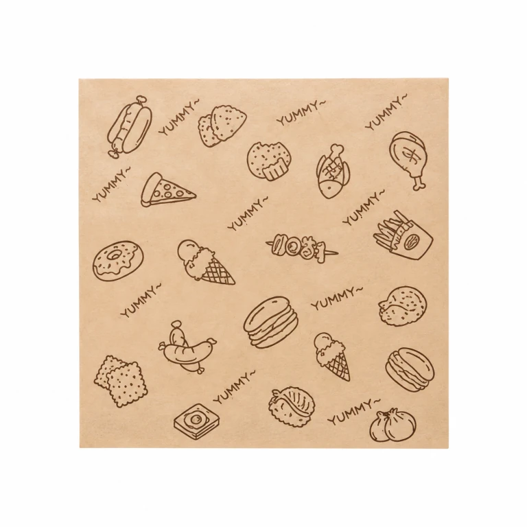 hand-drawn bread kraft-paper bag design