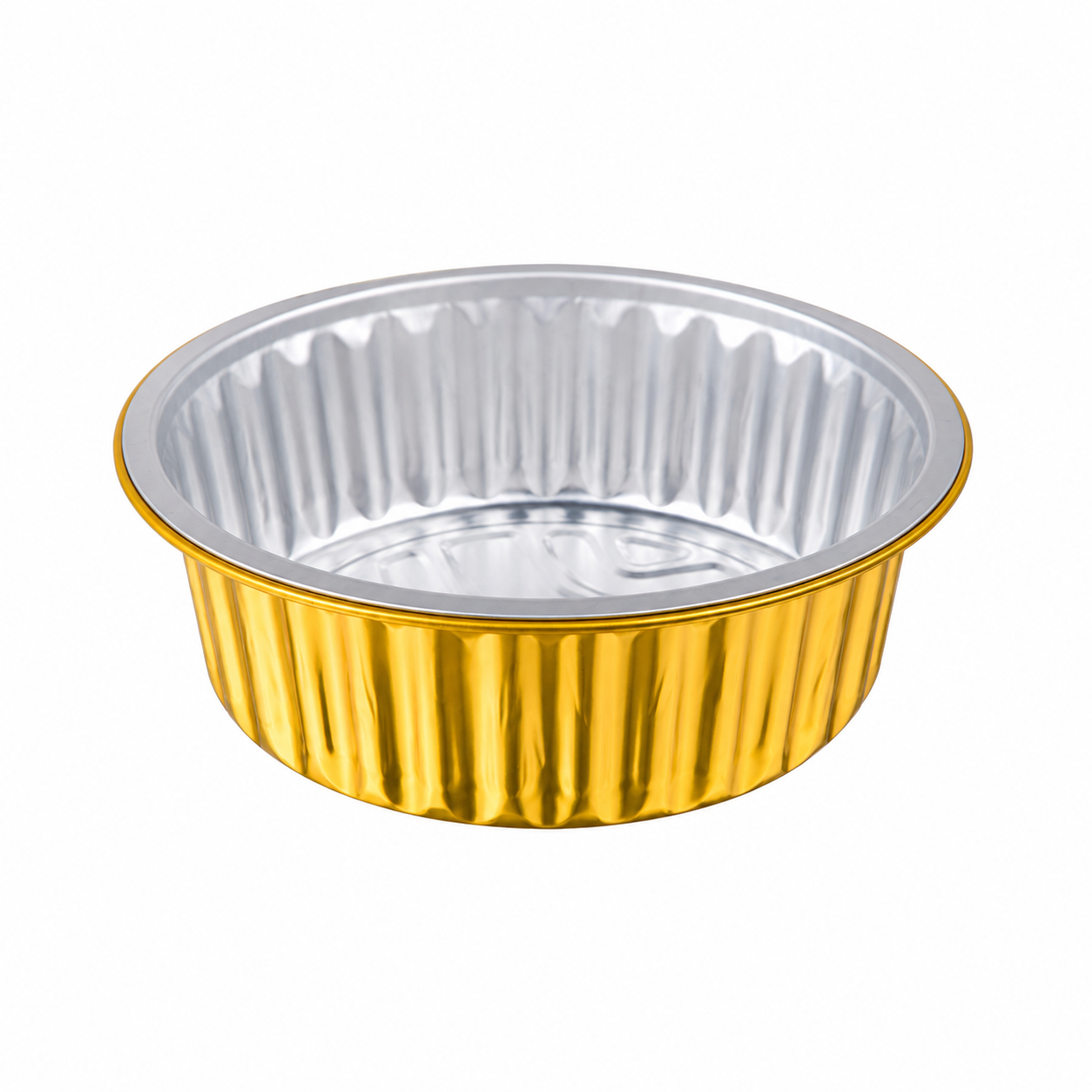 Gold Round Aluminum Foil Container with PP Lid Thickened Food Grade Commercial Takeaway Disposable Food Box