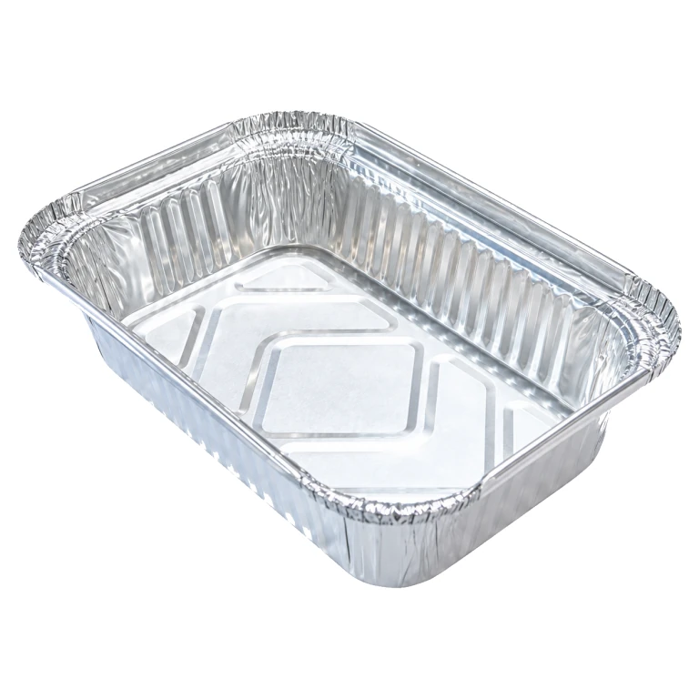 Aluminium Foil Square Container 175 450ml, with foil-laminated paper lid