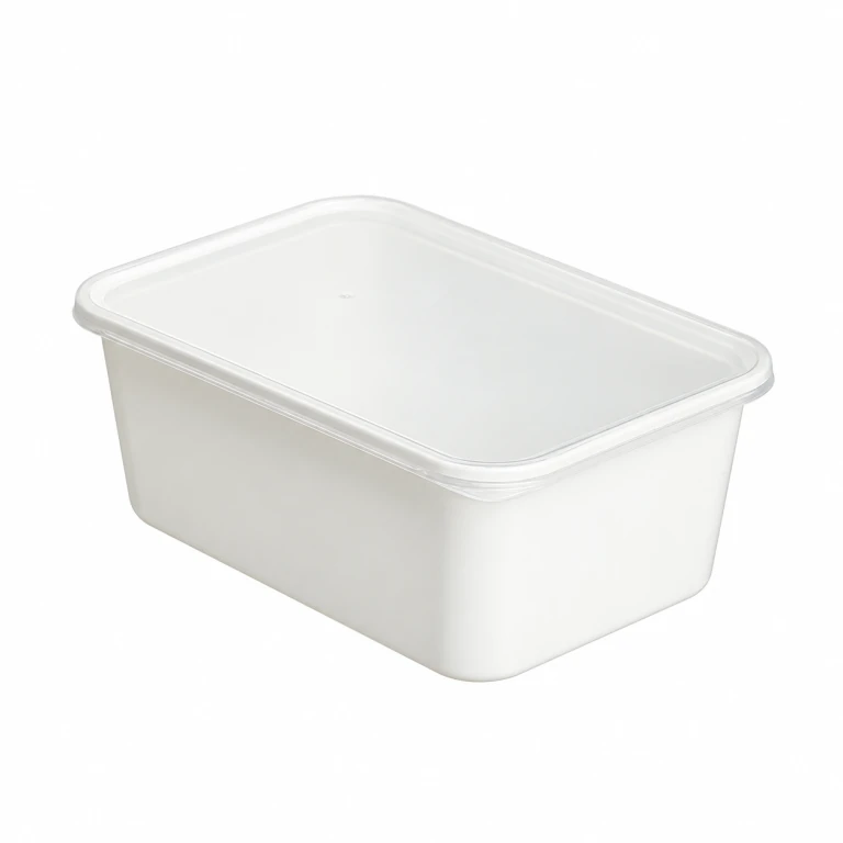 950ml export-version reinforced rectangular container (white)