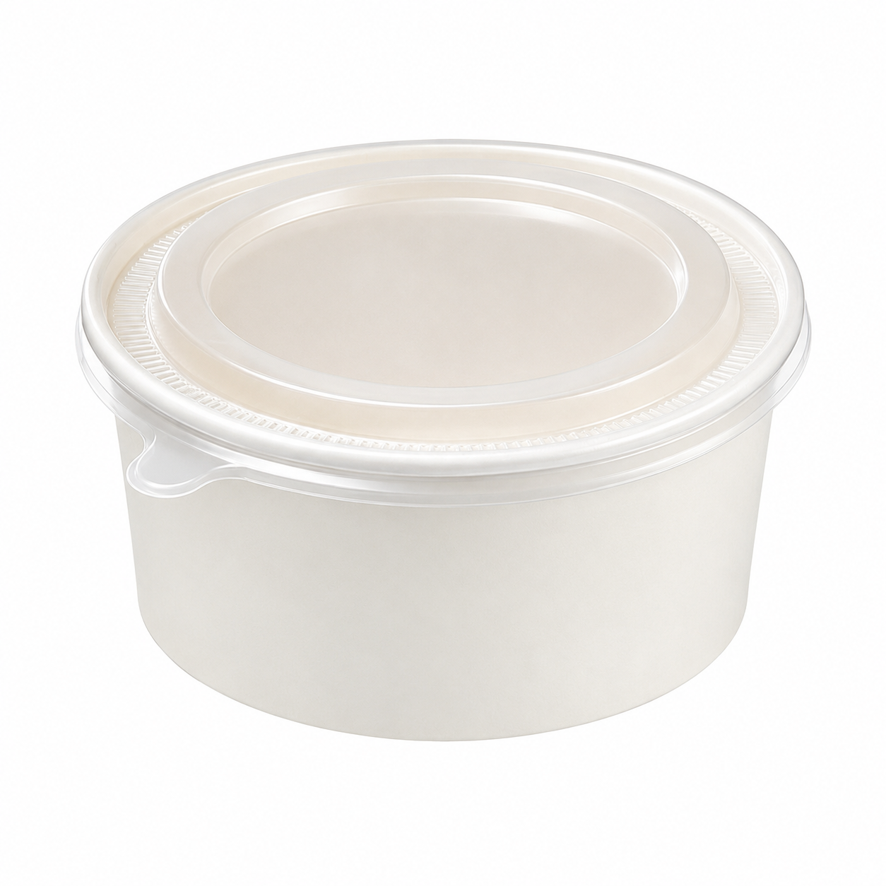 1000ml White Cardboard Bowl with PP Lid